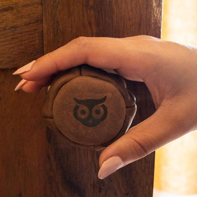 Hide & Drink, Stylish Door Knob & Car Gear Cover, Safety Multi-Purpose Cover, Proof Doors, Baby Proof Door Knob Cover, Full Grain Leather, Handmade, Bourbon Brown - Image 2