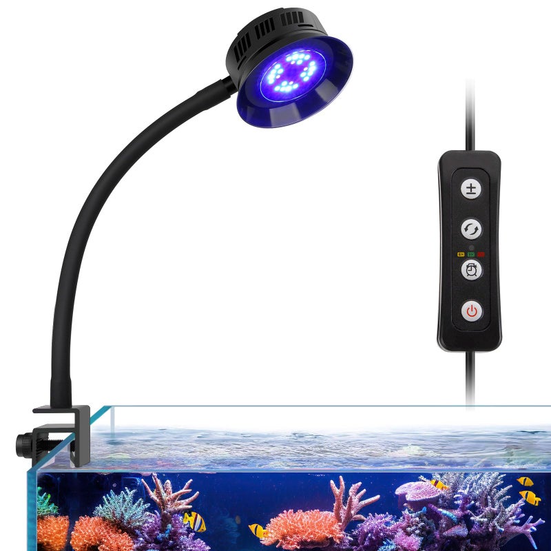 hygger 30 Watts Aquarium LED Reef Light, Dimmable Full Spectrum Marine LED Fish Tank Light Saltwater Nano Aquarium LPS SPS Lighting - Image 1