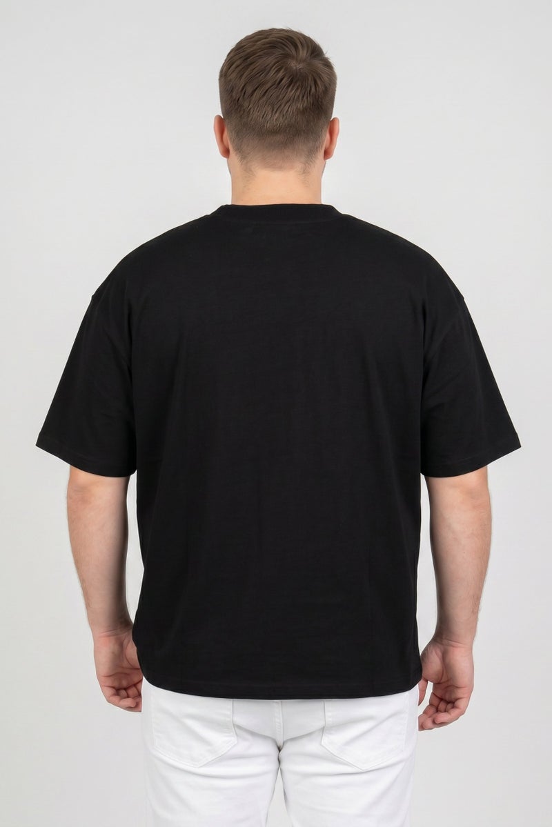 GOOD FOR NOTHING Men Crew Neck Short Sleeve Graphic Print T-Shirt, Black - Image 4