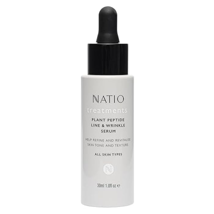 Natio Plant Peptide Line and Wrinkle Serum, 1 oz - Anti Aging Serum - Rejuvenating Face Serum - Daily Serum for Face to Revitalize Skin Texture - Image 1