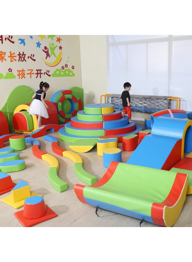 other/other Early Education Center Kindergarten Indoor Children's Inductive Training Equipment Large Slide Soft Toy Complete Set - Image 2