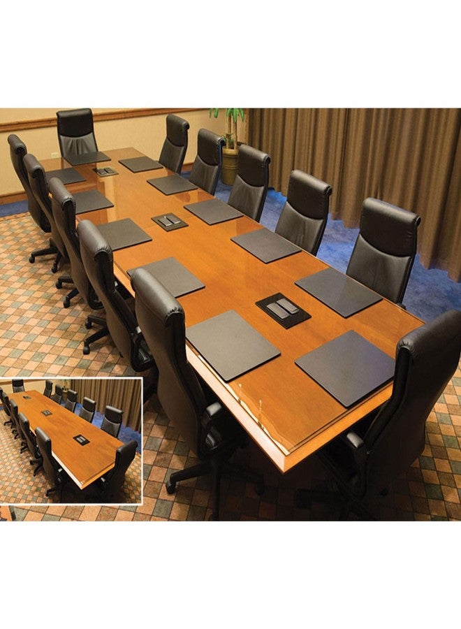 Dacasso Classic Black Leather 17" x 14" Luxury Conference Table Pad - Leather Desk Blotter for Writing - Boardroom Organization & Executive Desk Decor - Image 5