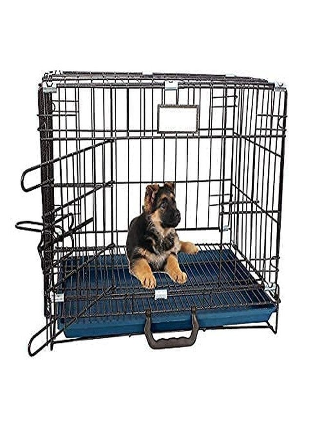 D&C PAWS Single Door Folding Metal Dog Cage - Powder-Coated Crate with Removable Tray and Paw Protector - Small Size Kennel for Dogs, Cats, and Rabbits (Black, 18 Inch) - Image 4