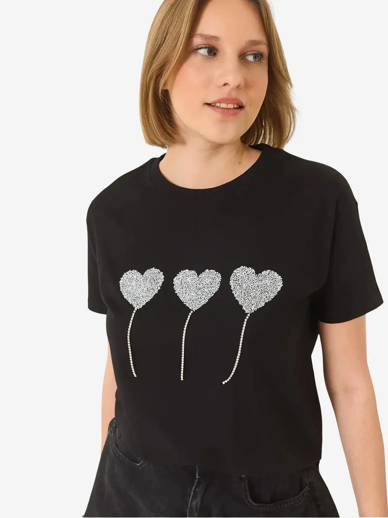 LUCCI Embroidered Crew Neck T-Shirt