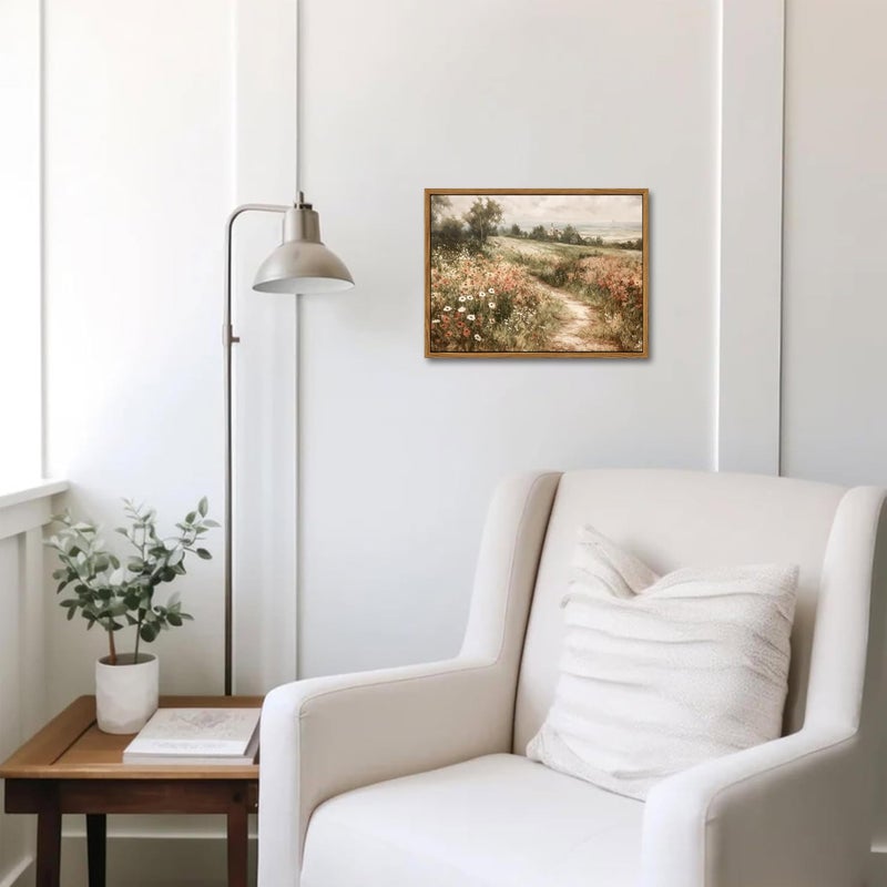 AKWISH Vintage Framed Wall Art for Living Room â€“ Vintage Wildflower Pictures Oil Paintings Canvas Prints â€“ Country Flower Modern Farmhouse Wall Decor for Bathroom Bedroom Home Office â€“ 8x10in - Image 4