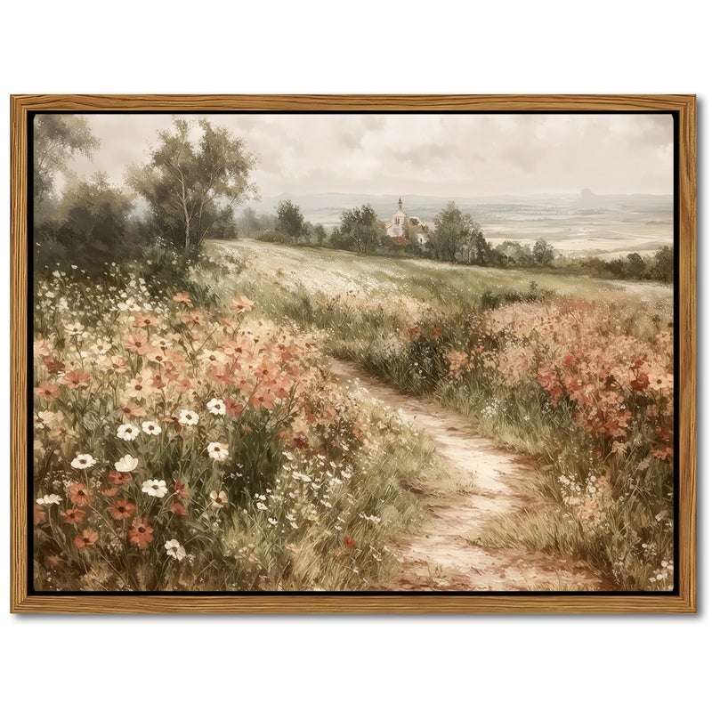 AKWISH Vintage Framed Wall Art for Living Room â€“ Vintage Wildflower Pictures Oil Paintings Canvas Prints â€“ Country Flower Modern Farmhouse Wall Decor for Bathroom Bedroom Home Office â€“ 8x10in - Image 1