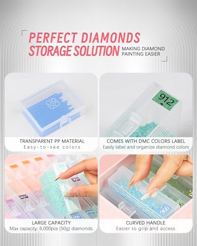 forever young 45pcs Diamond Painting Storage Containers Trays, Diamond Art Accessories Diamond Painting Trays with Lids, 2-in-1 Storage, Bead Storage & Line-Up, Box Package - Image 4