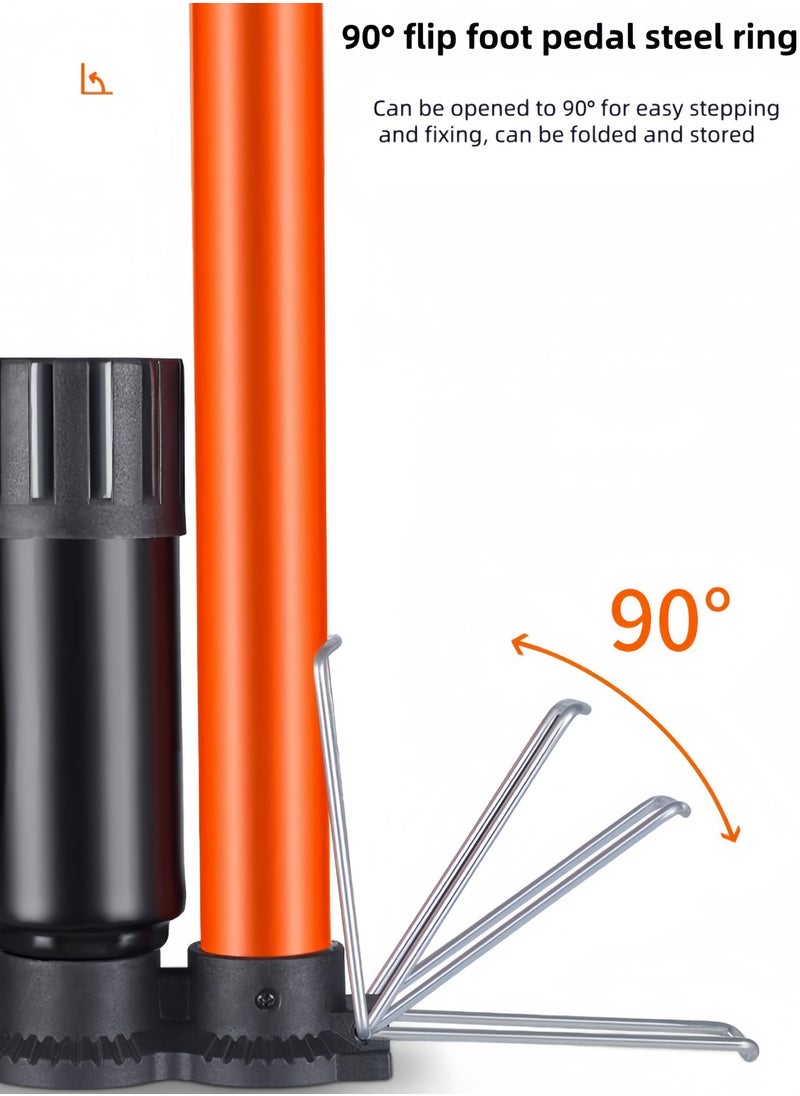 WEST BIKING - Bike Pump with Pressure Gauge - Bicycle Air Pump for All Valves - 11 Bar / 160 Psi Bike Floor Pump - Bike Tire Pump for e-Bikes, Mountain Bikes, Bicycle Pump for Presta Valve With Tire Pressure Gauge and Air Needle - Image 1