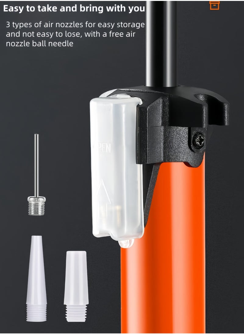 WEST BIKING - Bike Pump with Pressure Gauge - Bicycle Air Pump for All Valves - 11 Bar / 160 Psi Bike Floor Pump - Bike Tire Pump for e-Bikes, Mountain Bikes, Bicycle Pump for Presta Valve With Tire Pressure Gauge and Air Needle - Image 1