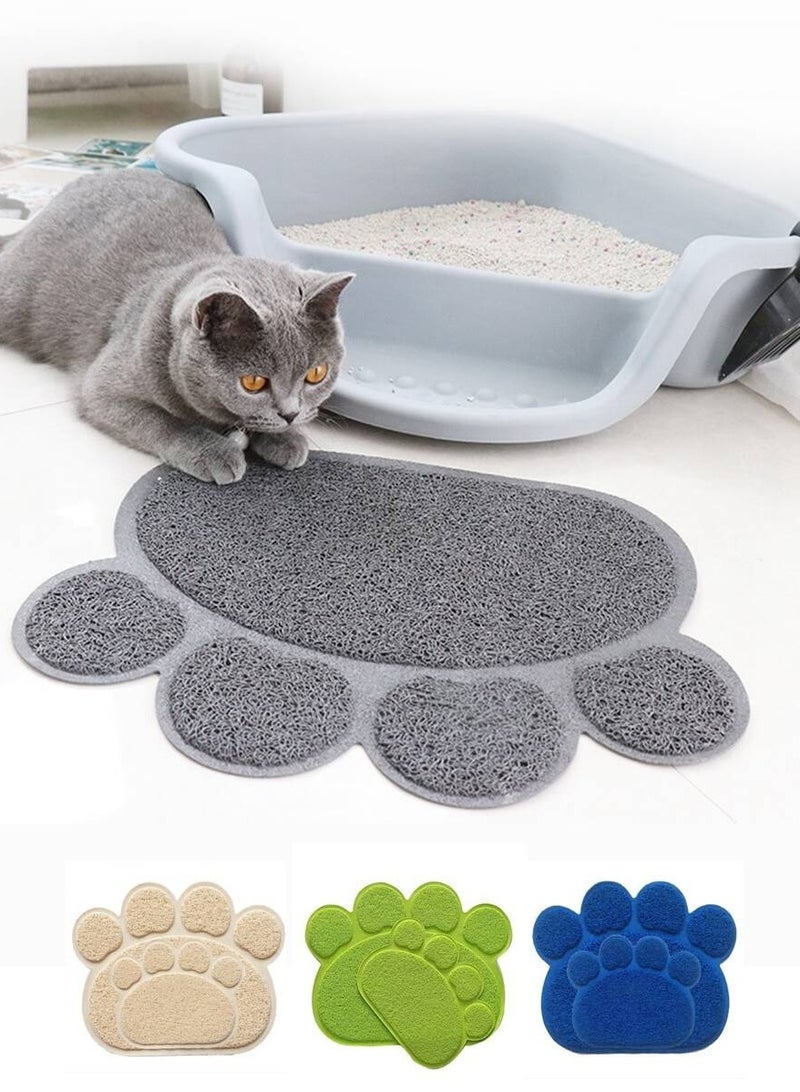 Non-Slip Cat Litter Mat Kitty Paw Shape Pad Indoor Small - Image 1