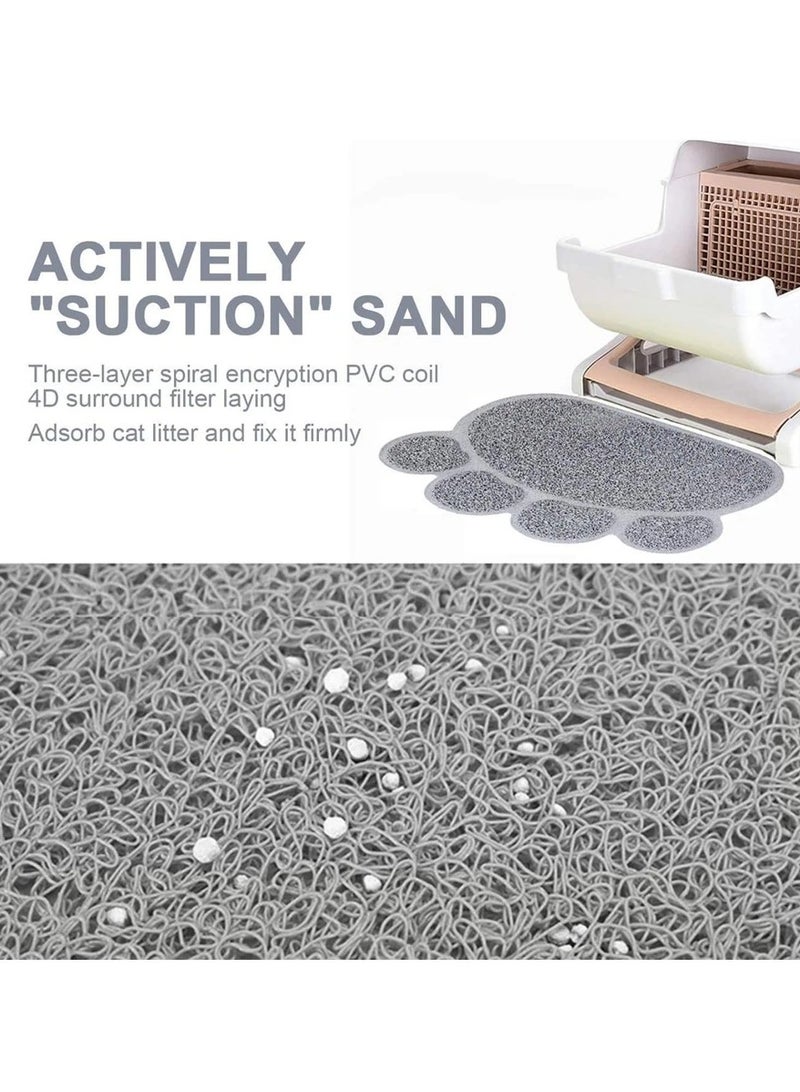 Non-Slip Cat Litter Mat Kitty Paw Shape Pad Indoor Small - Image 2