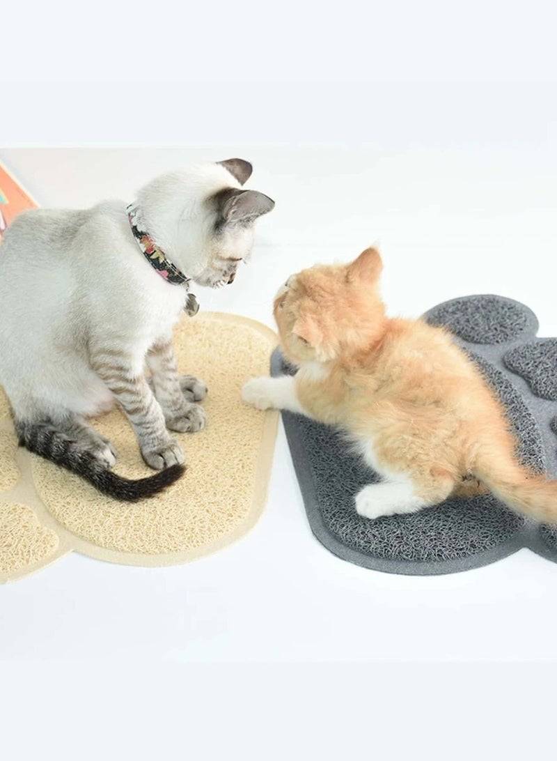 Non-Slip Cat Litter Mat Kitty Paw Shape Pad Indoor Small - Image 4