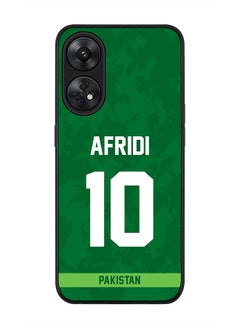Rugged Black Edge Case for Reno 8T 4G, Slim fit Soft Case Flexible Rubber Edges Thin Cover - Player Name - AFRIDI, Jersey Number- 10