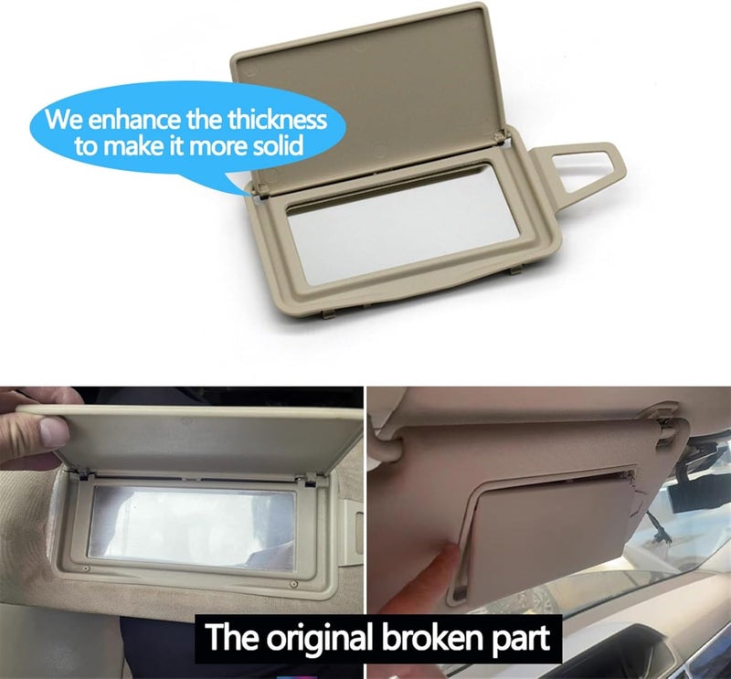 DEMULAX W211 Car Interior Sun Shade Visor Mirror Cover - Image 4