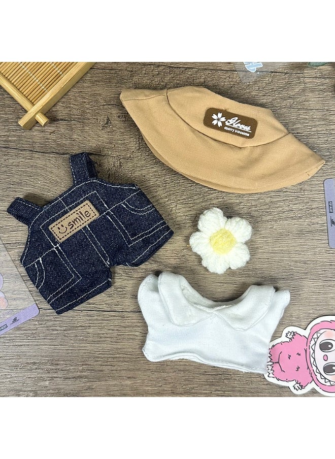 LABUBU LABUBU Universal Doll Outfit – New Spring Wild Set with Hat, T-Shirt, Overalls & Corsage – Fits Gen 1 & 2 Plush/Vinyl Dolls (Doll Not Included)  - Image 2