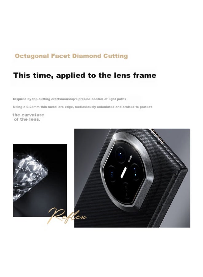 WP W&p Lingxi Central Axis Full Coverage Protective Case Magnetic Kevlar Cover For Huawei Mate X7 Collector's Edition Slim Aramid Fiber Luxury Business Case Wp - Image 5