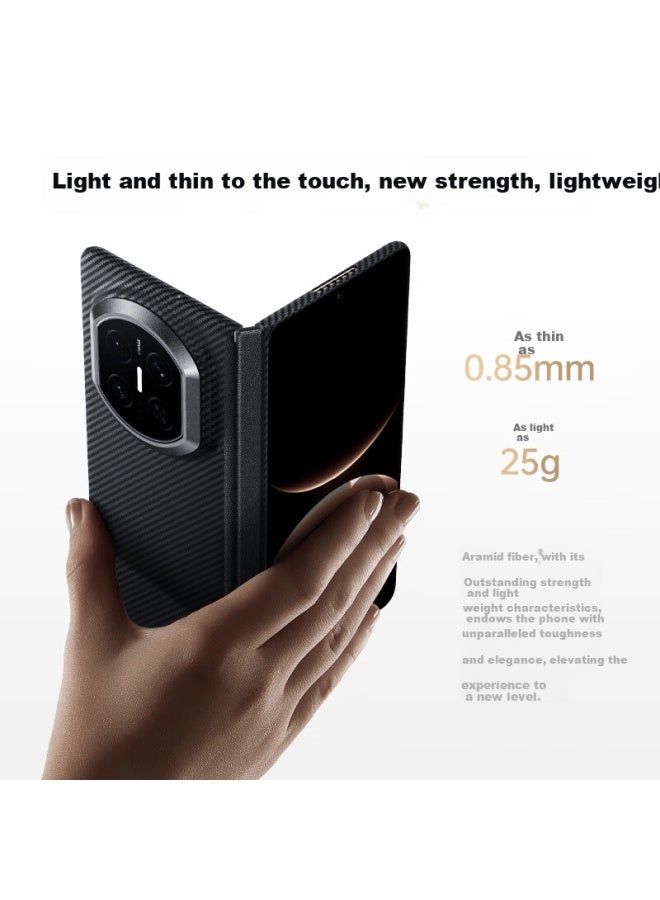 WP W&p Lingxi Central Axis Full Coverage Protective Case Magnetic Kevlar Cover For Huawei Mate X7 Collector's Edition Slim Aramid Fiber Luxury Business Case Wp - Image 4