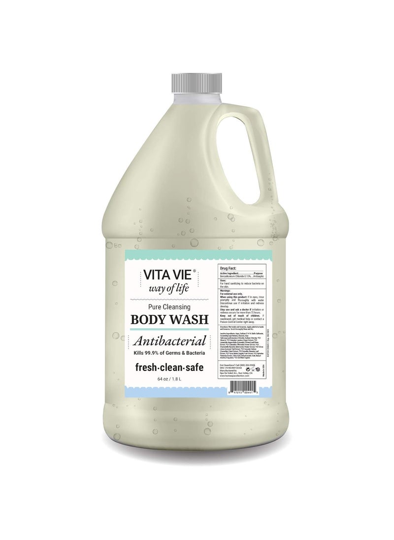 vita vie Antibacterial Body Wash, Refill, 64 oz 