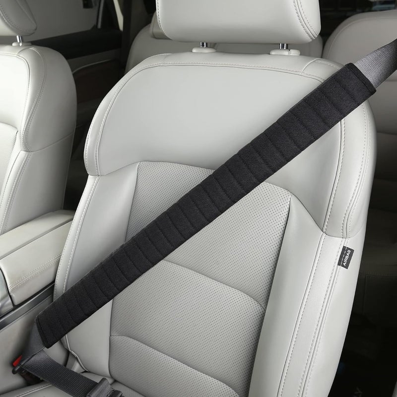 HighnessHwoo Car Seatbelt Covers Cushion Shoulder Pads Protector Sleeve for Adults, Automotive Extra Long Seat Belt Cover Pad Strap Wrap Decoration for Women Kids Cars Honda Trucks Accessories 1PC 25.5in Black - Image 1
