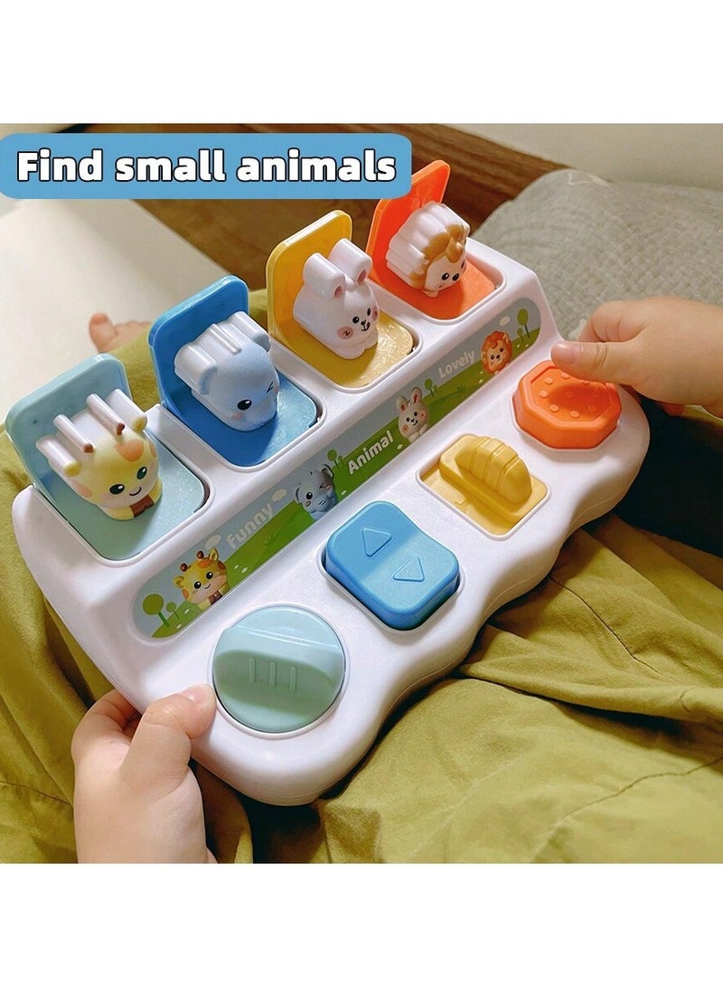 Interactive Pop-Up Hide  Seek Toy Box – Logical Thinking  Shape Matching Puzzle, Early Learning Educational Toy for Babies  Toddlers, Surprise Animal Mechanism with on Switch, Perfect for ,   Birthd - Image 3