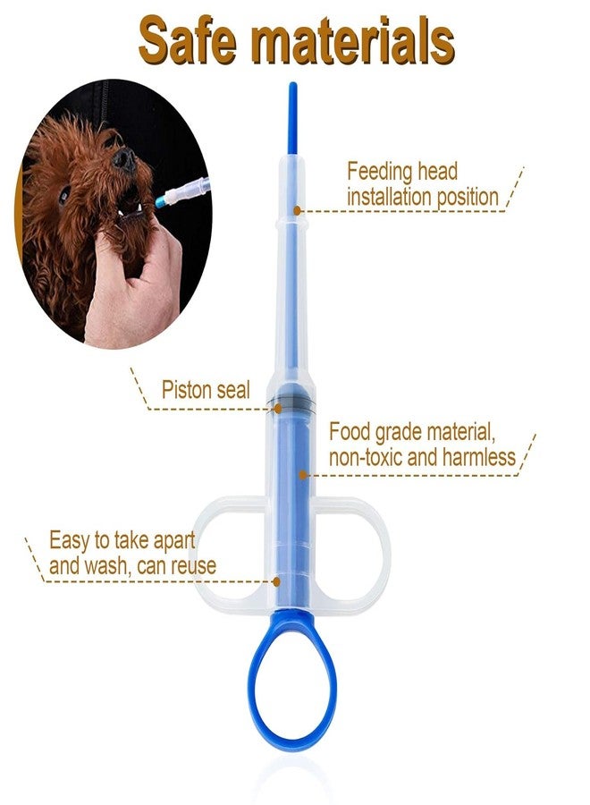 FOR YOUR PETS قطعتان من موزع أدوية الحيوانات الأليفة، محقنة سيليكونية لتوزيع حبوب القطط والكلاب والجراء، مزودة برؤوس ناعمة، أقراص حبوب القطط والكلاب والجراء مقابل قضبان التحكم - Image 2