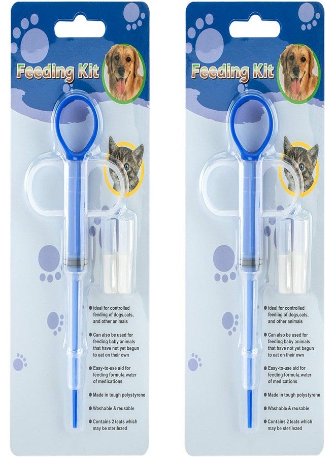 FOR YOUR PETS قطعتان من موزع أدوية الحيوانات الأليفة، محقنة سيليكونية لتوزيع حبوب القطط والكلاب والجراء، مزودة برؤوس ناعمة، أقراص حبوب القطط والكلاب والجراء مقابل قضبان التحكم - Image 1