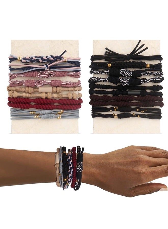 YONOY 20 Pcs Boho Hair Ties for Women, 5 Styles Cute Tie Bracelet for Thin and Thick Hair/Pony Tails, No Damage Elastics - Image 1