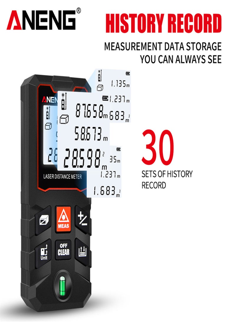 ANENG ANENG 40m Measure LCD Digital Distance Meter with Bubble Level Mini Range Finder Distance/ Area/ Volume/ Pythagorean Measuring Tool Unit Switching Data Storage - Image 5