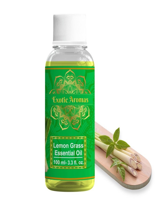 Exotic Aromas Lemongrass Essential Oil for Aroma Therapy, Stress Relief, Hair, Skin & Sleep, 100 M - Image 1