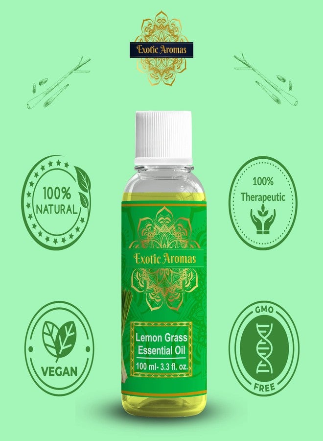Exotic Aromas Lemongrass Essential Oil for Aroma Therapy, Stress Relief, Hair, Skin & Sleep, 100 M - Image 5