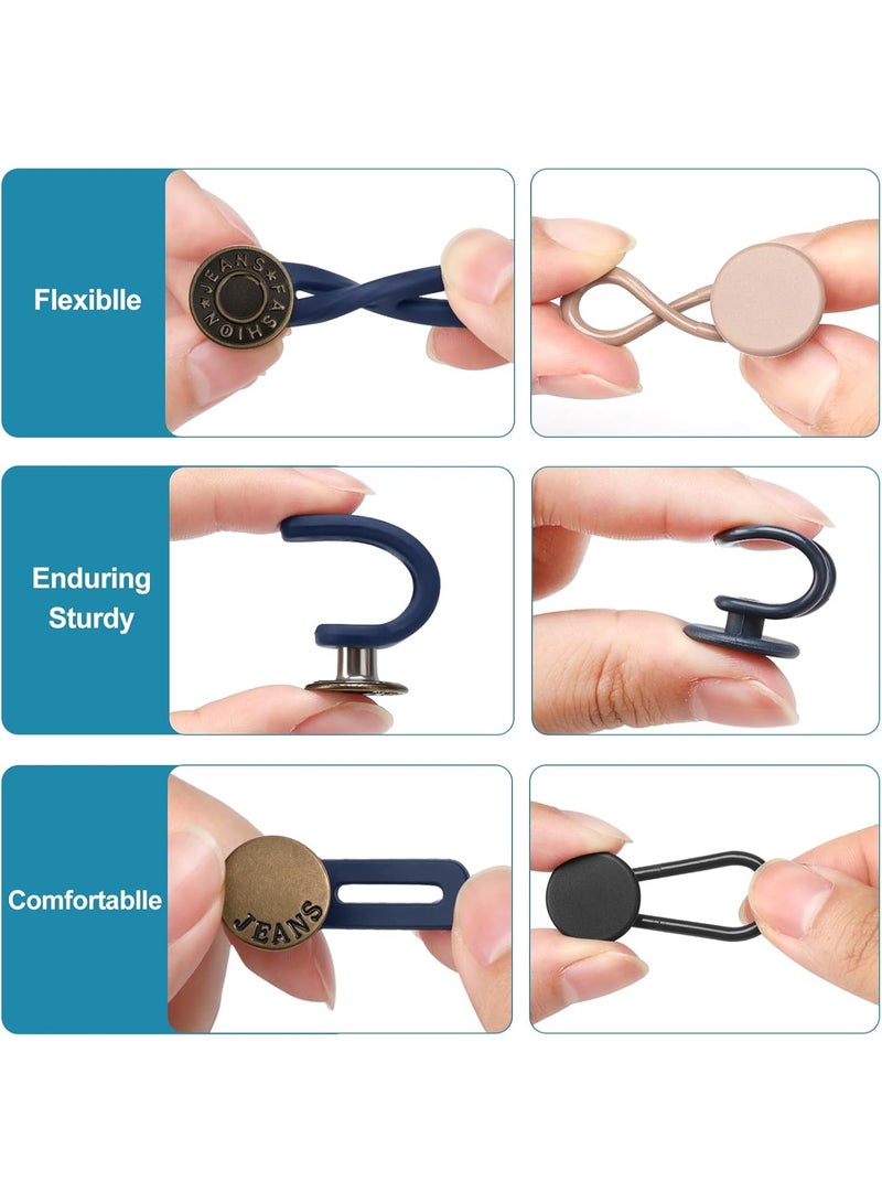 12 Pcs Pant Button Extenders for Jeans, Waist Extenders for Pants for Men, Jean Button Extenders for Momen, No Sew Waist Extensions for 1-1.8 Inches - Image 2