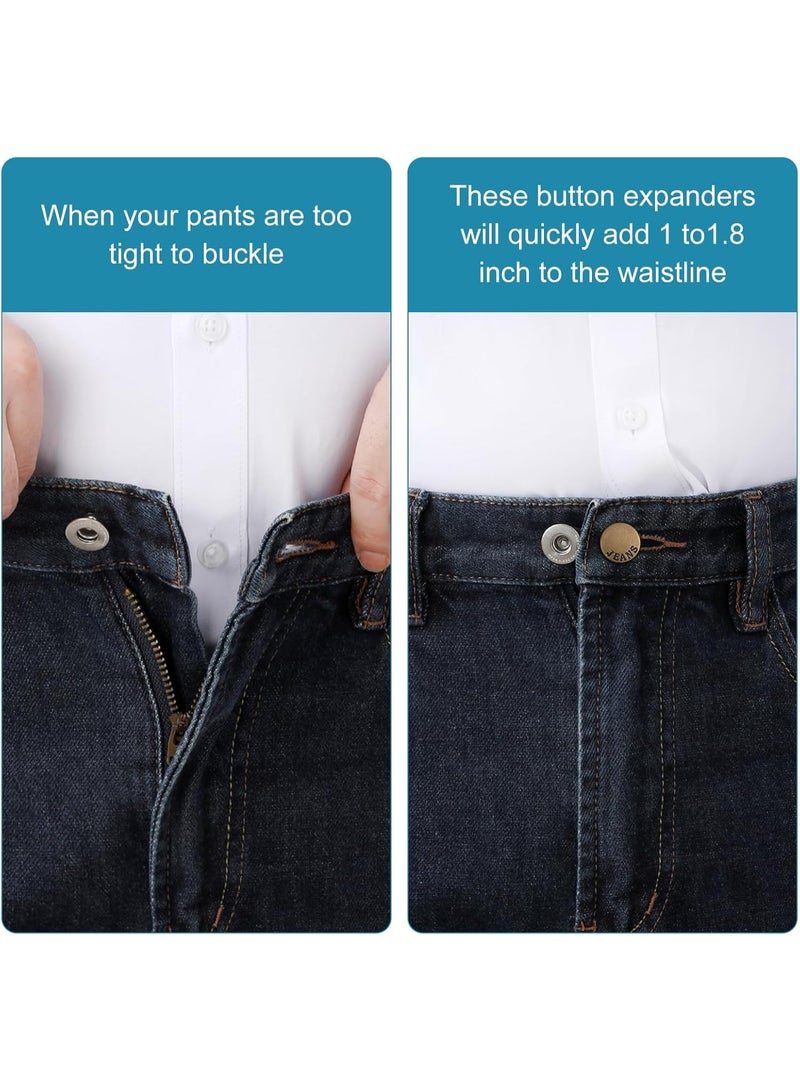 12 Pcs Pant Button Extenders for Jeans, Waist Extenders for Pants for Men, Jean Button Extenders for Momen, No Sew Waist Extensions for 1-1.8 Inches - Image 4
