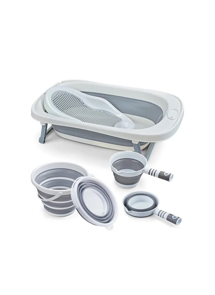 Generic - 5-Piece Anti-Slip Foldable Baby Bathtub - Image 1