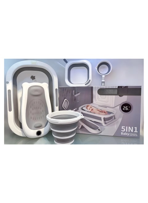 5-Piece Anti-Slip Foldable Baby Bathtub