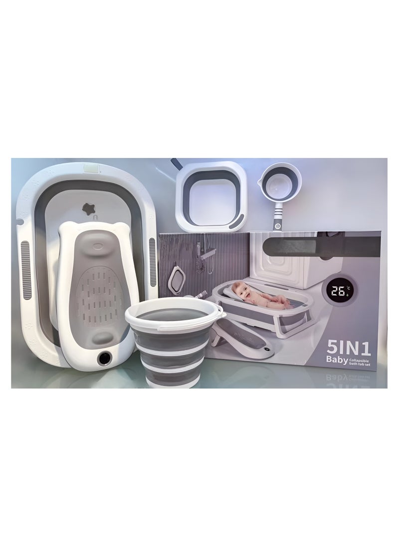 Generic - 5-Piece Anti-Slip Foldable Baby Bathtub - Image 1