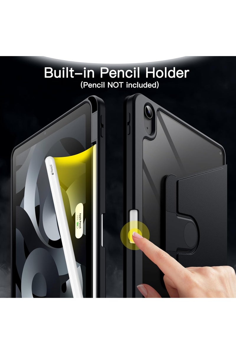 LEDIN Rotating Case for iPad Air 6 (11-Inch,2024) with Pencil Holder,360 Degree Rotation Protective Stand Slim Cover Clear Back, Auto Wake/Sleep (iPad Air 6) - Image 4