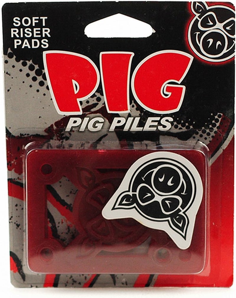 PIG PIG Piles RISERS Skateboard 18 Riser Pads Shock Pads RED 