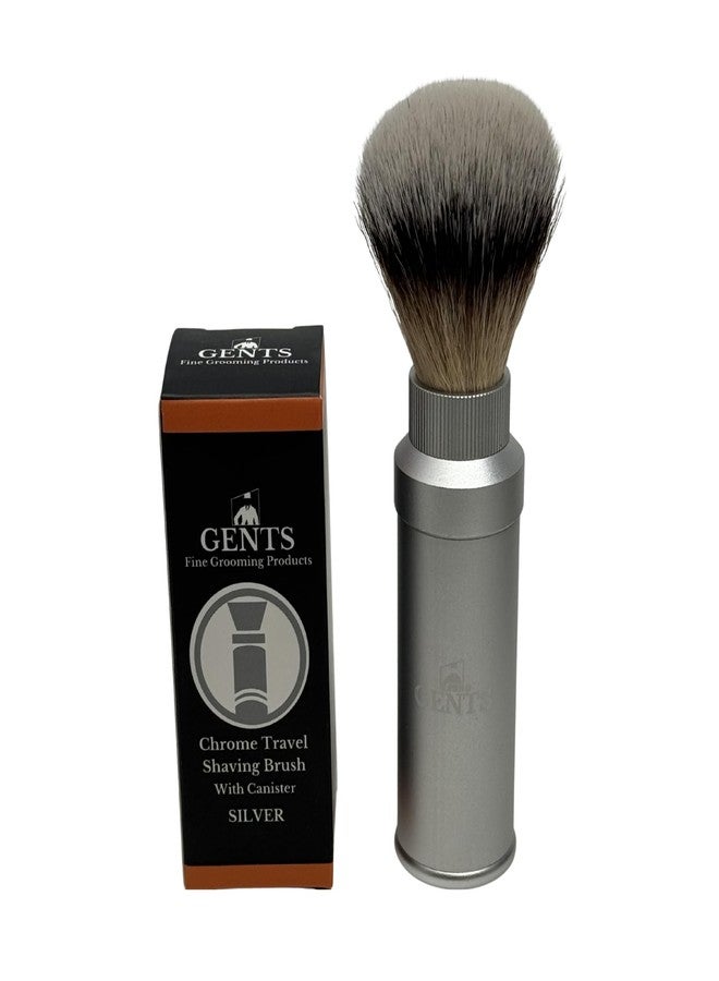 G.B.S GENTS Travel Shaving Brush with Collapsible Canister – Synthetic Bristles, Compact Portable Wet Shaving Brush for Men, Chrome-Style Travel Grooming Brush for Home, Gym & Hotel Use (Silver, 6 Inches - Image 5