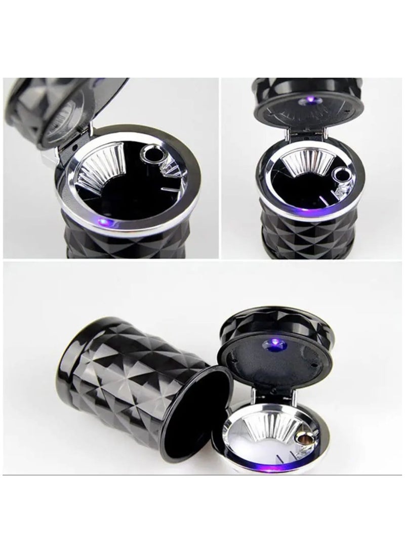 LDQ Car Ashtray with LED Light – Portable Ash Holder with Cup Holder Storage for Vehicle Interior - Image 2