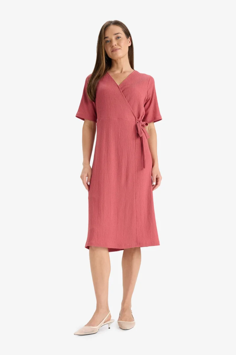 ديفاكتو Regular Fit V-Neck Dress