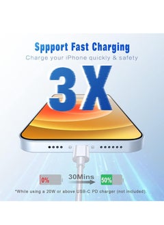 Golau 20W USB C to Lightning Cable 1M iPhone Fast Charger Cable USB-C Power Delivery Charging Cord for iPhone 14/13/12/11/XS/XR/X/8/iPad  - Image 3