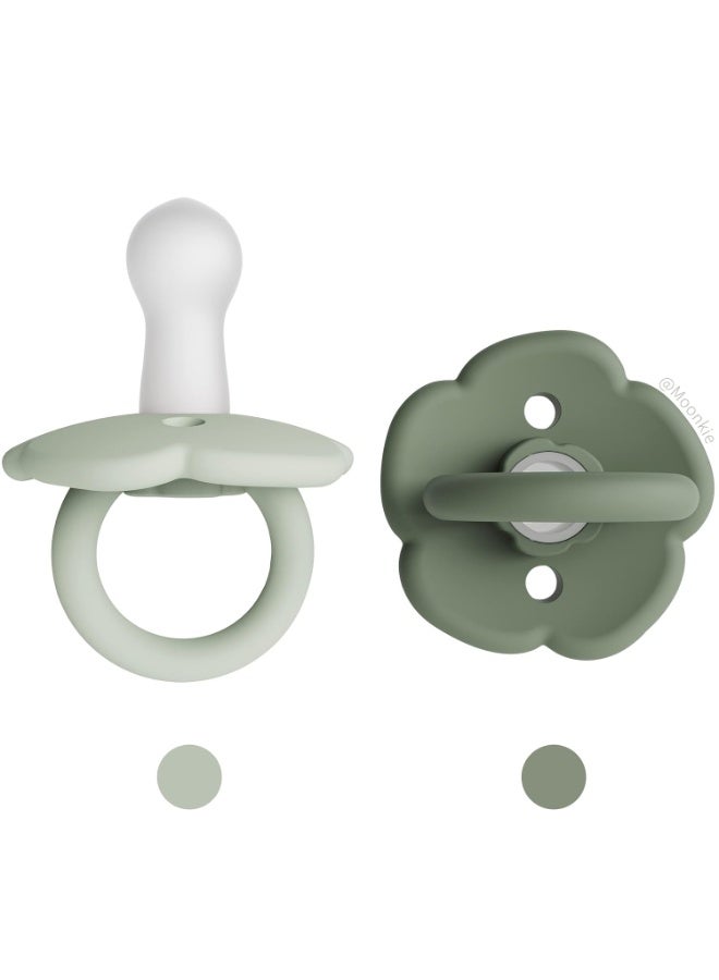 Moonkie Avent Soother Set of 2 | One-Piece Design Baby Pacifier with Large Air Holes | BPA-Free Silicone | Safe for Babies 0-6 Months - Image 1