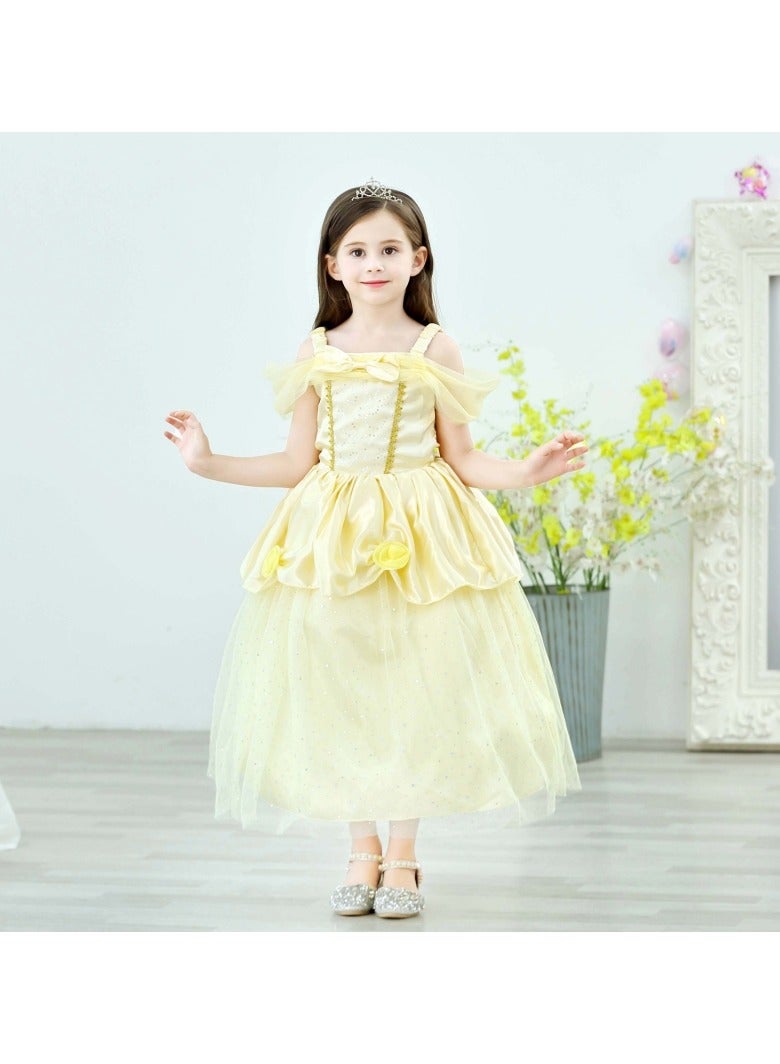 M MIAOYAN Princess dress, baby girl, toddler, children's clothing dress hostess costume gorgeous 5 layer embroidered skirt - Image 1