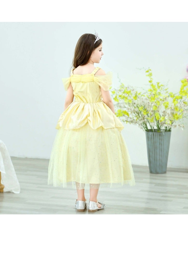 M MIAOYAN Princess dress, baby girl, toddler, children's clothing dress hostess costume gorgeous 5 layer embroidered skirt - Image 5