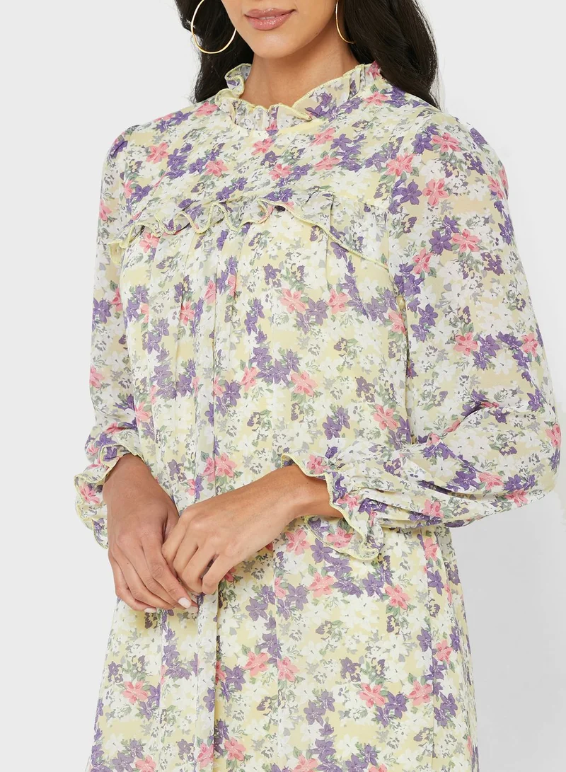 ELLA High Neck Printed Dress