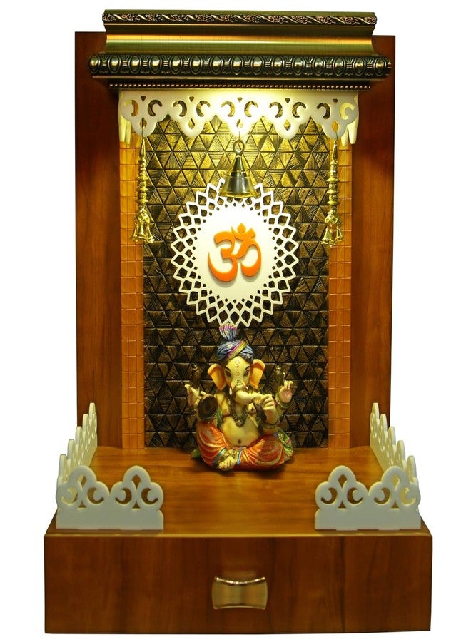 7CR Wood Mandir Cabinet, Brown, Rectangular, 1 Piece - Image 4