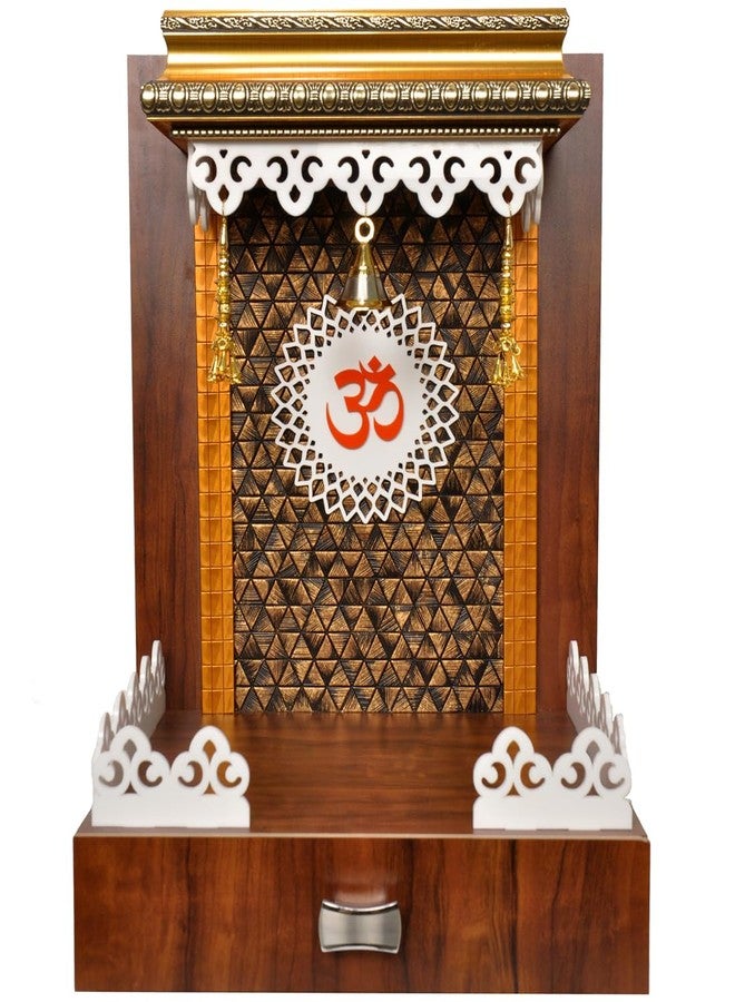 7CR Wood Mandir Cabinet, Brown, Rectangular, 1 Piece - Image 5