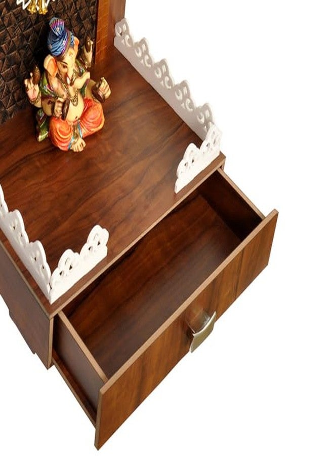 7CR Wood Mandir Cabinet, Brown, Rectangular, 1 Piece - Image 2