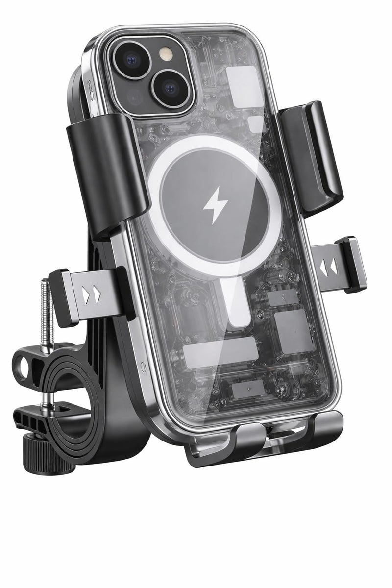 AMBLIC Mobile Phone Holder Stand for Bikes, 360° Rotation with One-Click Locking Mobile Holder Mount for Scooty, Ideal for Maps, GPS, Navigation Compatible with 4''-6.9''Cellphone ' - Image 1