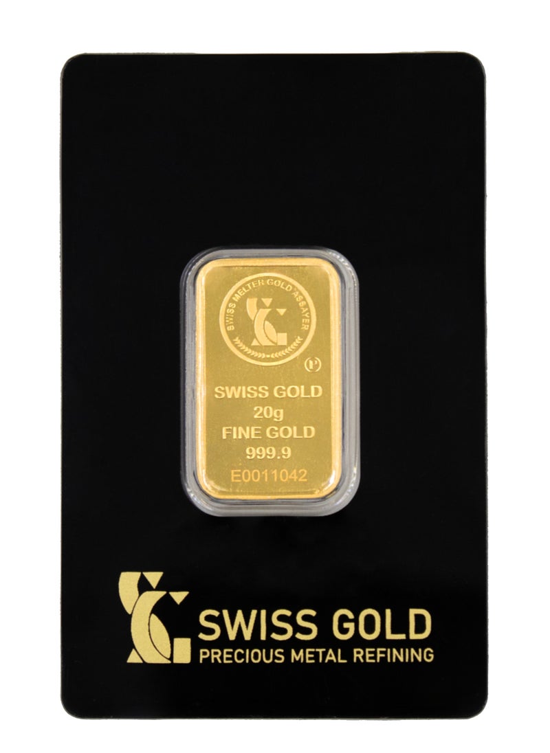 Swiss gold - 999.9 SwissGold Minted Bar 24KT - 20 grams - Image 1
